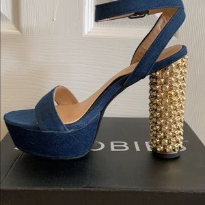 Jacobies Shoes - Denim and Gold Platforms Jacobies Shoes - Denim and Gold Platforms